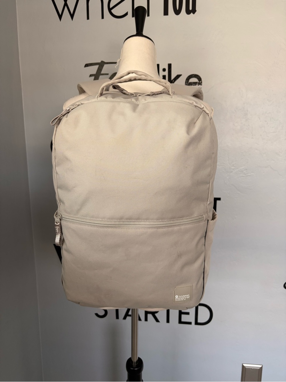 GUC Lululemon Neutral Gray Canvas Backpack
